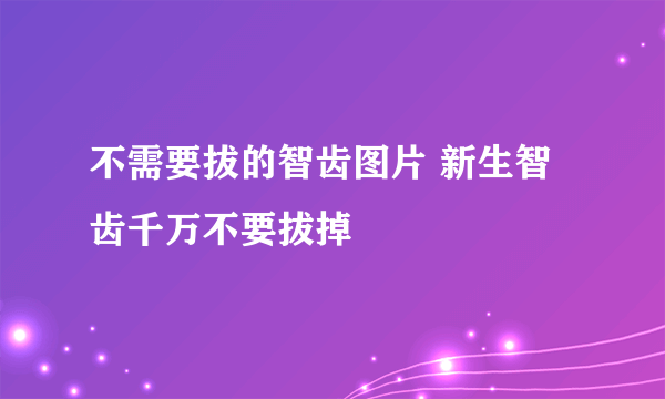 不需要拔的智齿图片 新生智齿千万不要拔掉