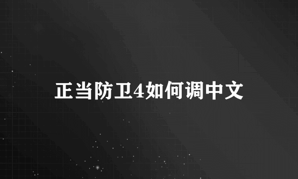 正当防卫4如何调中文