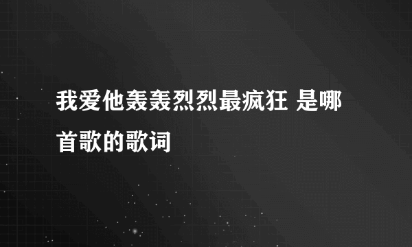 我爱他轰轰烈烈最疯狂 是哪首歌的歌词