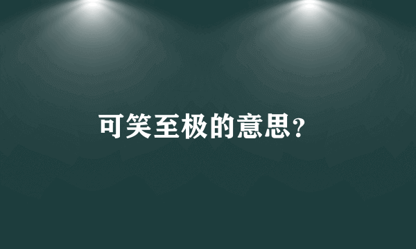 可笑至极的意思？