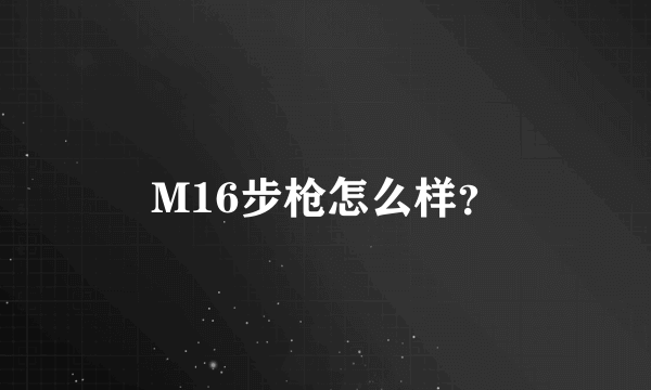 M16步枪怎么样？