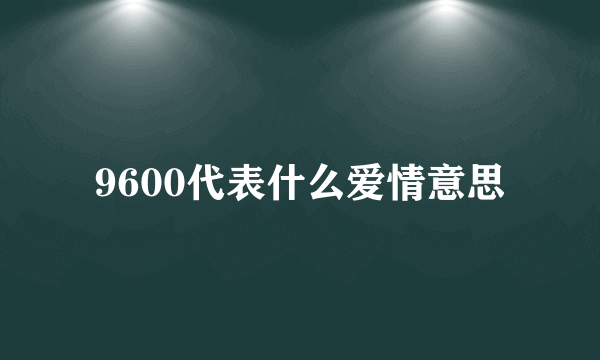 9600代表什么爱情意思