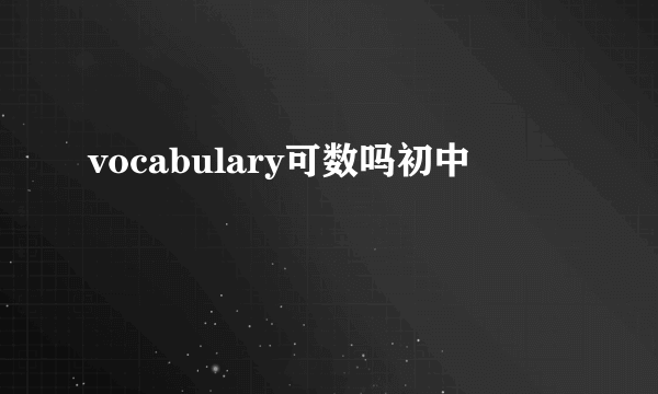 vocabulary可数吗初中