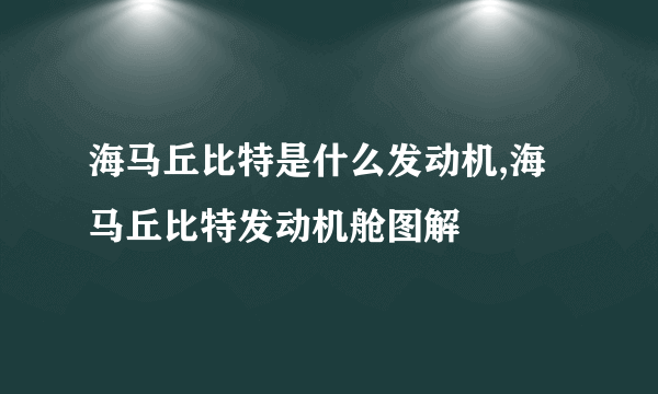 海马丘比特是什么发动机,海马丘比特发动机舱图解