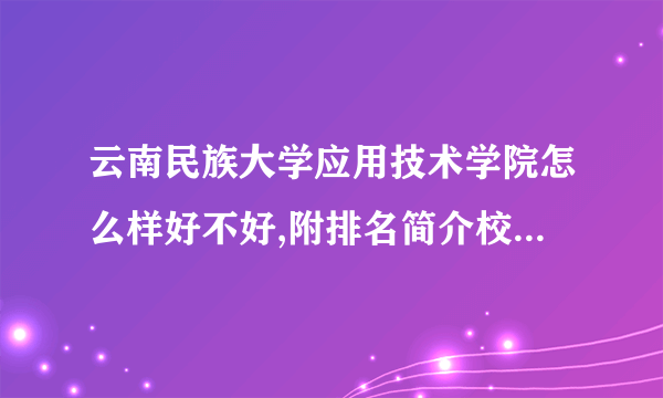 云南民族大学应用技术学院怎么样好不好,附排名简介校友评价(10条)