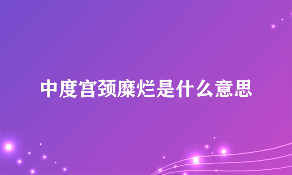 中度宫颈糜烂是什么意思