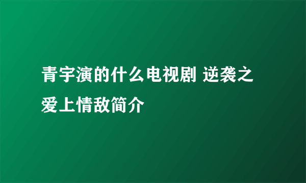 青宇演的什么电视剧 逆袭之爱上情敌简介