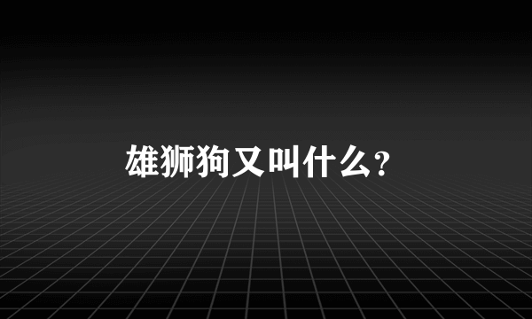 雄狮狗又叫什么？