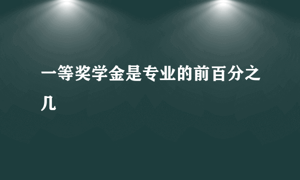 一等奖学金是专业的前百分之几