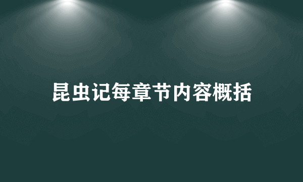 昆虫记每章节内容概括