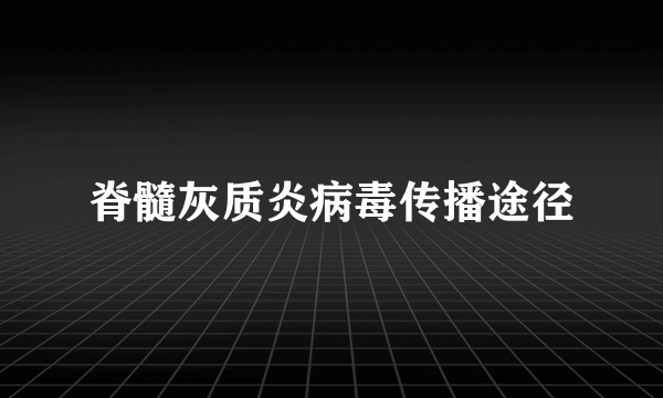 脊髓灰质炎病毒传播途径