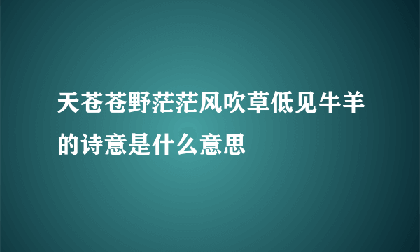 天苍苍野茫茫风吹草低见牛羊的诗意是什么意思