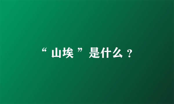 “ 山埃 ”是什么 ？