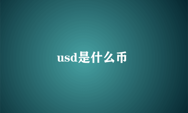 usd是什么币 