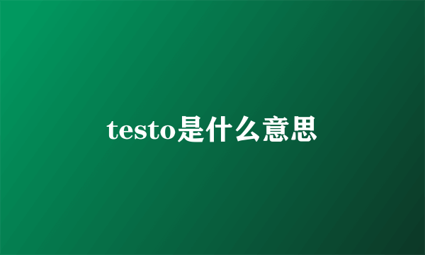 testo是什么意思