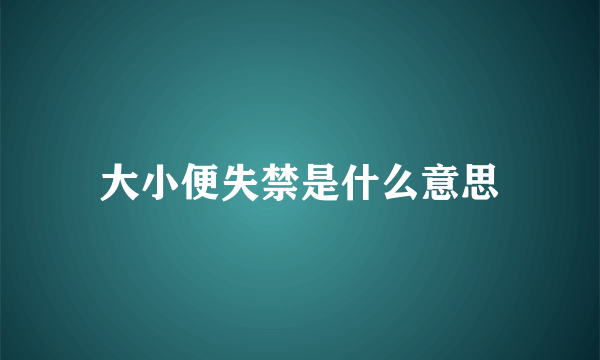 大小便失禁是什么意思