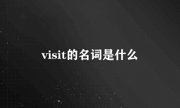 visit的名词是什么