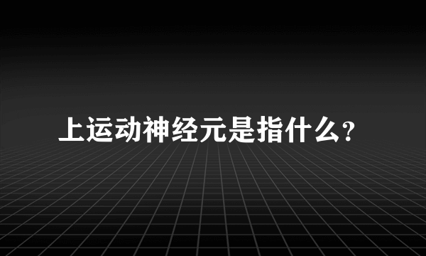 上运动神经元是指什么？