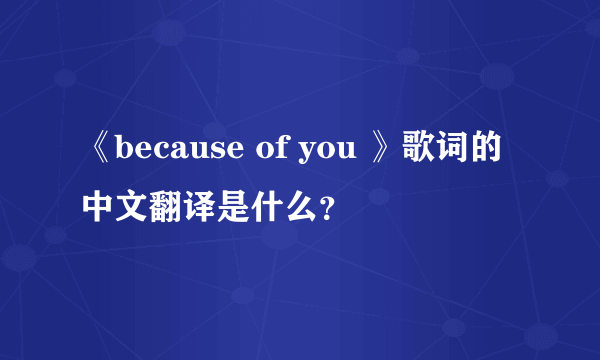 《because of you 》歌词的中文翻译是什么？