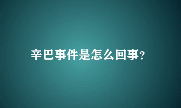 辛巴事件是怎么回事？