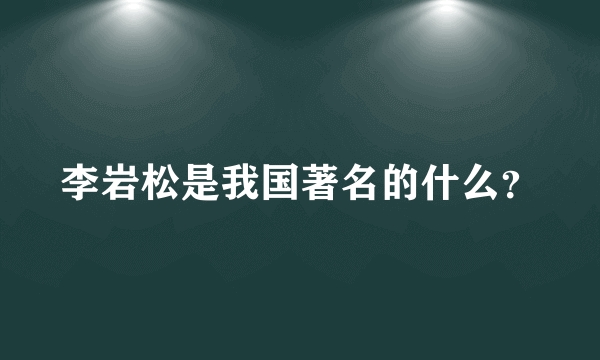 李岩松是我国著名的什么？