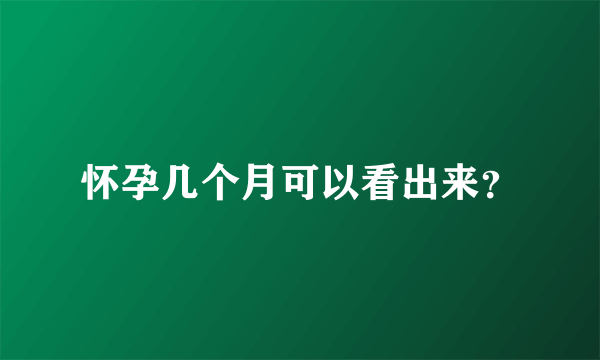 怀孕几个月可以看出来？