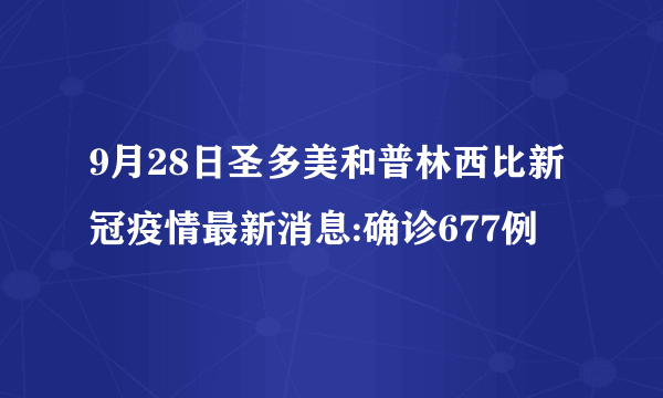 9月28日圣多美和普林西比新冠疫情最新消息:确诊677例