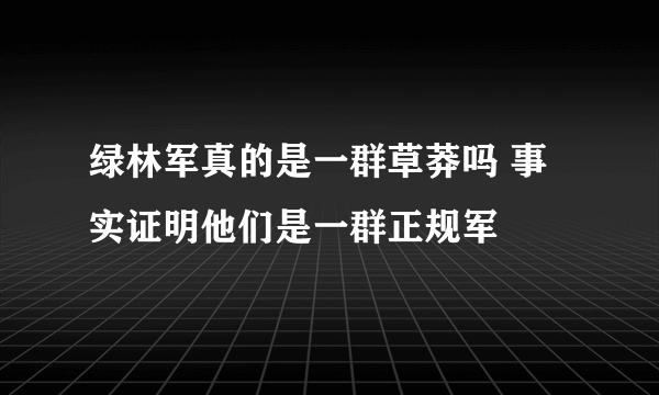 绿林军真的是一群草莽吗 事实证明他们是一群正规军