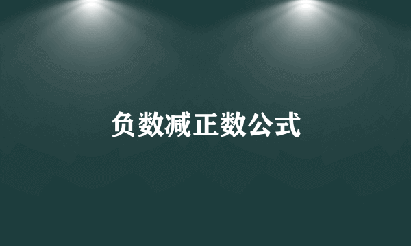 负数减正数公式