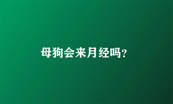 母狗会来月经吗？