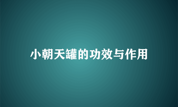 小朝天罐的功效与作用