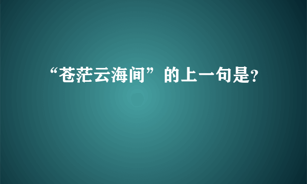 “苍茫云海间”的上一句是？