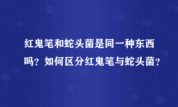 红鬼笔和蛇头菌是同一种东西吗？如何区分红鬼笔与蛇头菌？