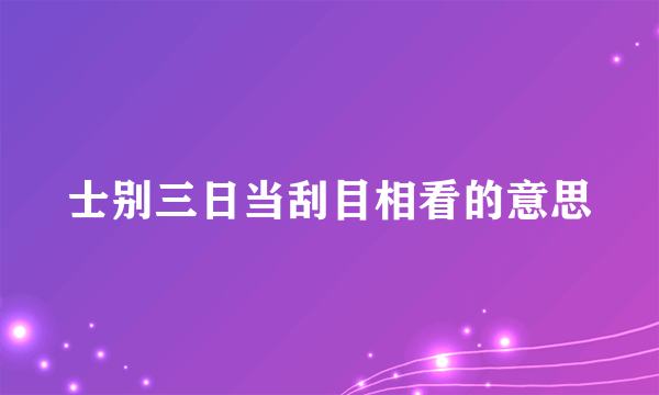 士别三日当刮目相看的意思