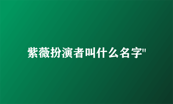 紫薇扮演者叫什么名字