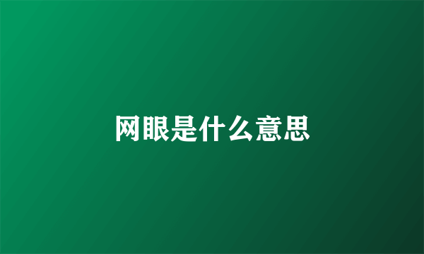 网眼是什么意思