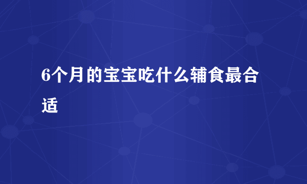 6个月的宝宝吃什么辅食最合适