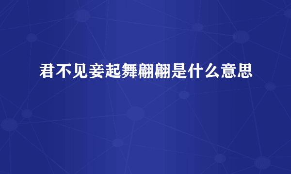 君不见妾起舞翩翩是什么意思