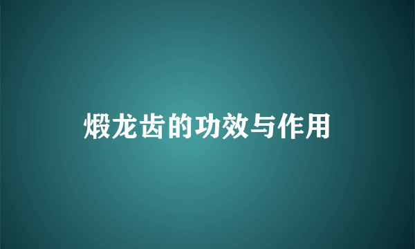 煅龙齿的功效与作用