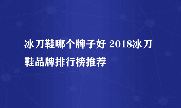 冰刀鞋哪个牌子好 2018冰刀鞋品牌排行榜推荐