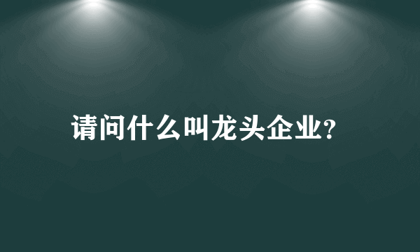 请问什么叫龙头企业？