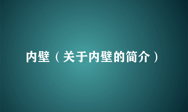 内壁（关于内壁的简介）