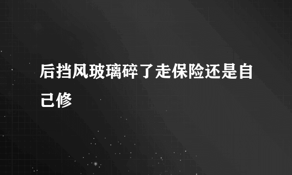 后挡风玻璃碎了走保险还是自己修