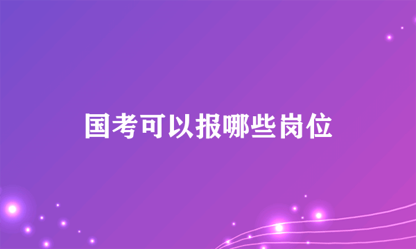 国考可以报哪些岗位