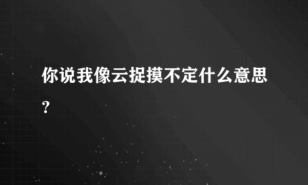 你说我像云捉摸不定什么意思？