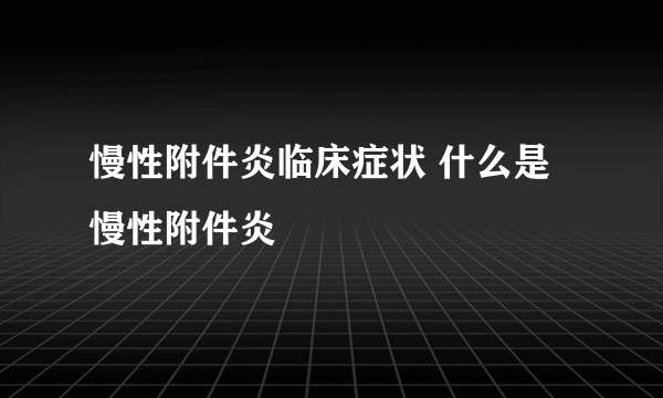 慢性附件炎临床症状 什么是慢性附件炎