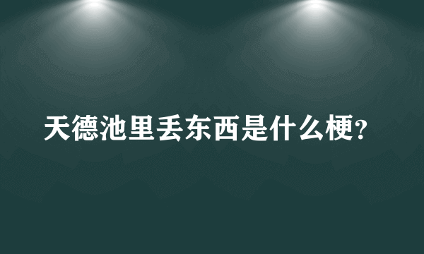 天德池里丢东西是什么梗？