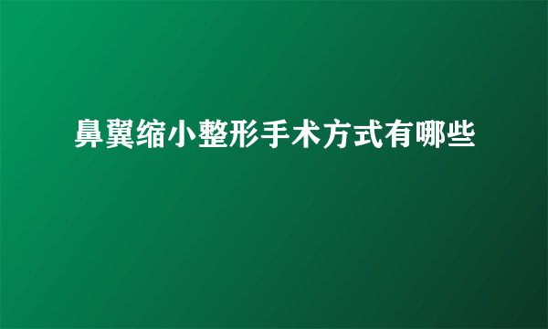 鼻翼缩小整形手术方式有哪些