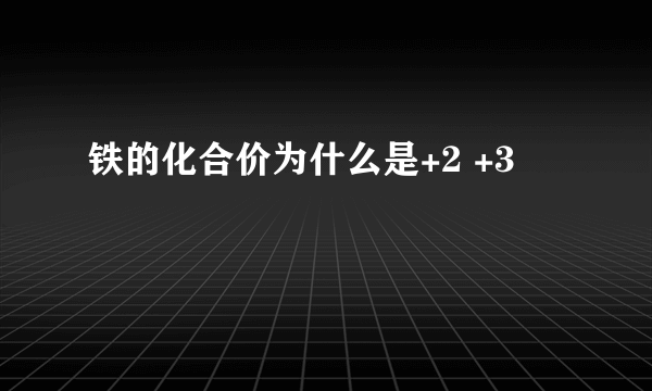 铁的化合价为什么是+2 +3