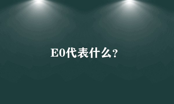 E0代表什么？